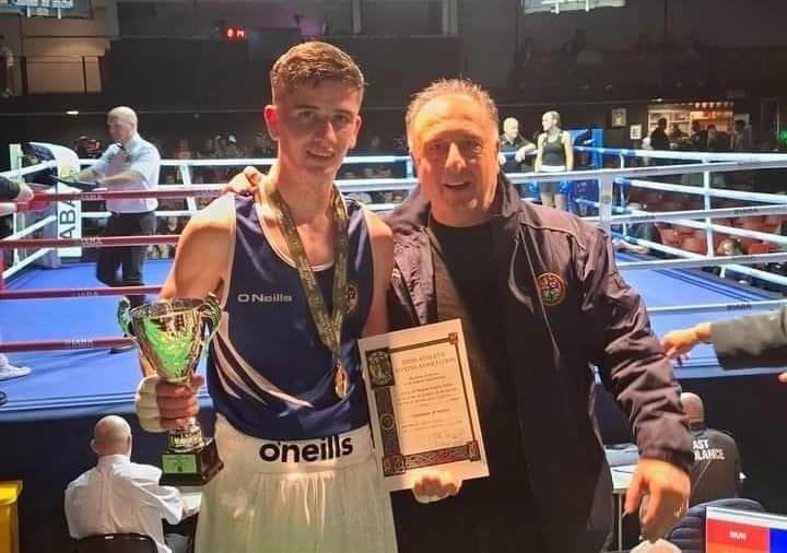 Gavin Ryan boxer with a trophy