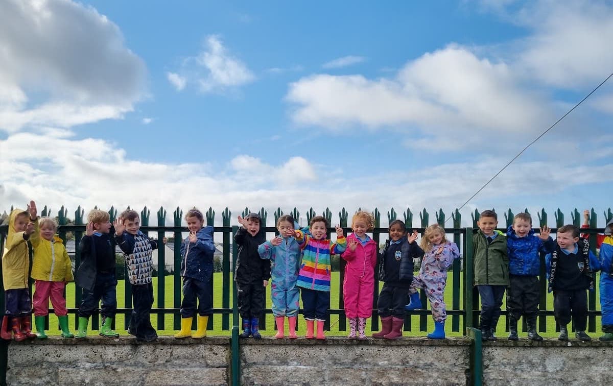 Pupils from St. Patrick’s National School in Slane enjoying learning outdoors on the school grounds