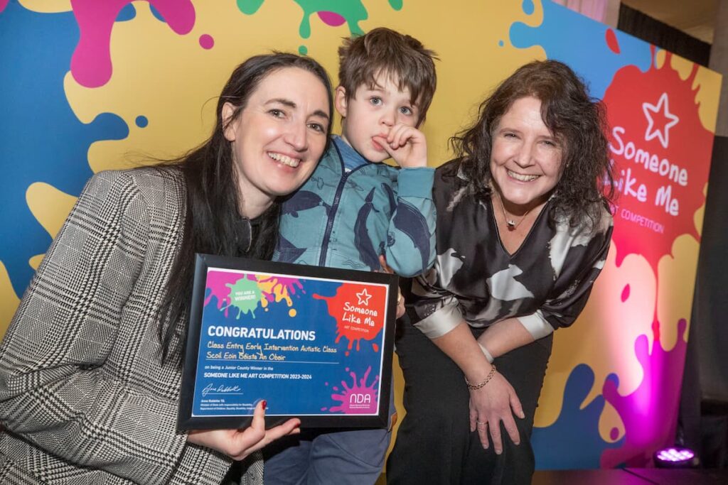 Scoil Eoin Baiste An Obair contestants in the National Disability Authority's 'someone like me' National Art competition